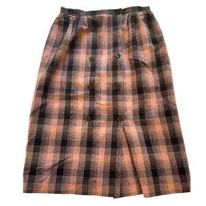 Wool plaid skirt